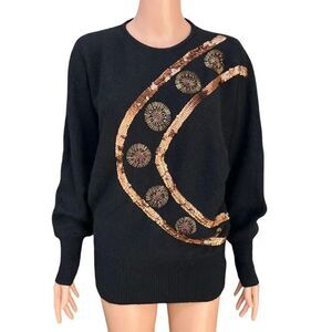 Cedars vintage embellished lambswool/angora blend sweater size M